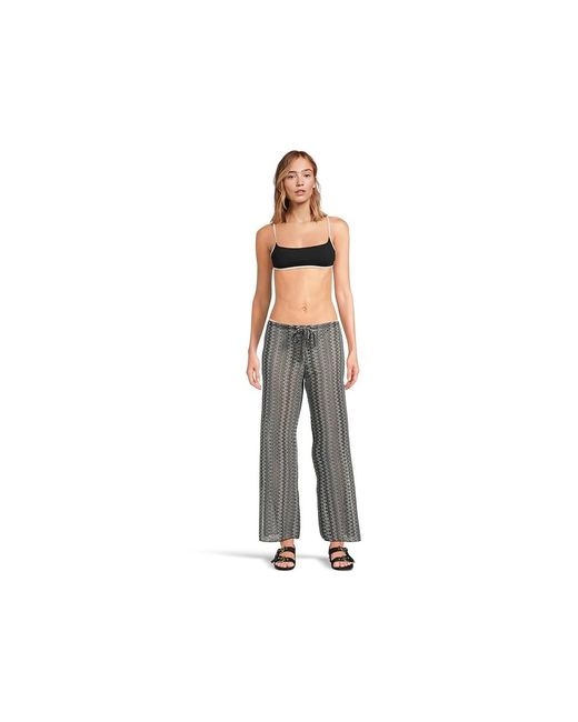 LSPACE Black Kourt Top Swimwear/Cream Sm (32-34B) Nylon/Spandex