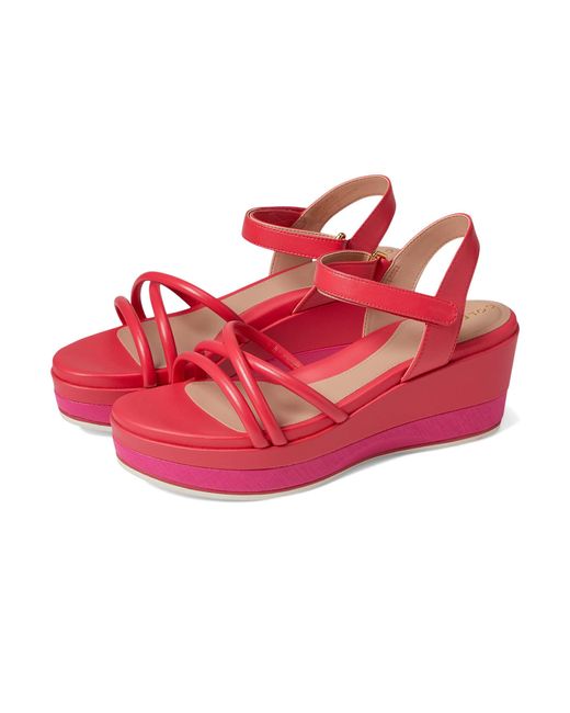 Cole Haan Grand Ambition Addison Flatform Wedge in Red | Lyst