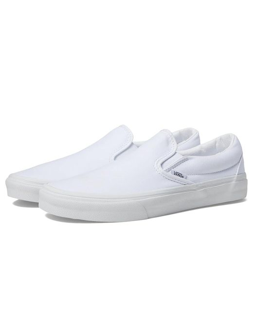 Vans White Classic Slip-On Wide (Canvas True) Shoes