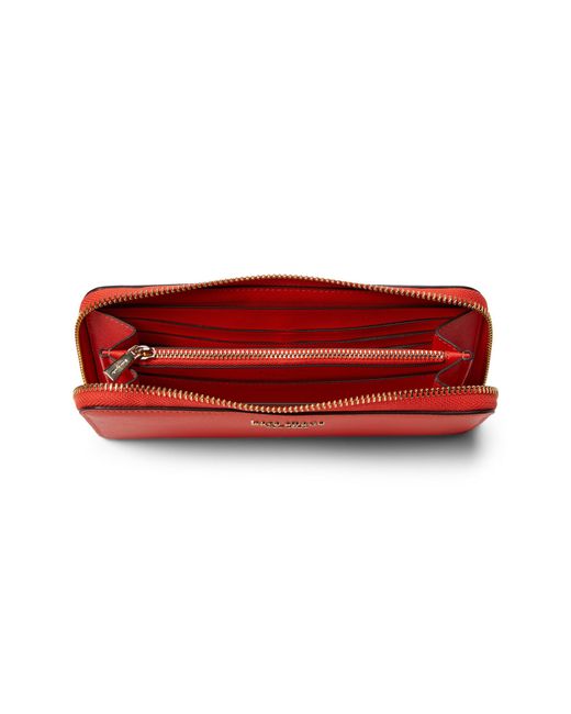 Kate Spade Red Morgan Saffiano Leather Zip Around Continental Wallet