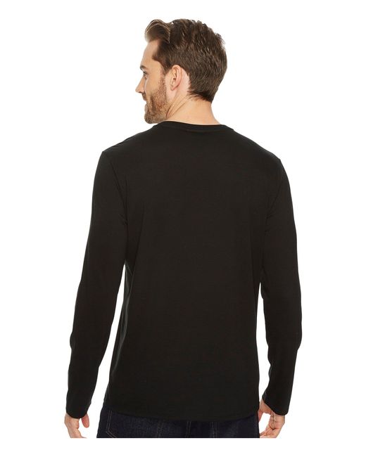 Lacoste Black Long Sleeve Pima Jersey V-neck T-shirt for men