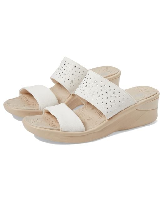Bzees White Sienna Bright Wedge Sandals