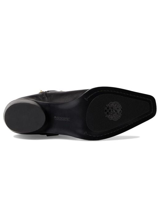 Vince Camuto Black Roista Motocycle Bootsie Motocross Boots, Leather