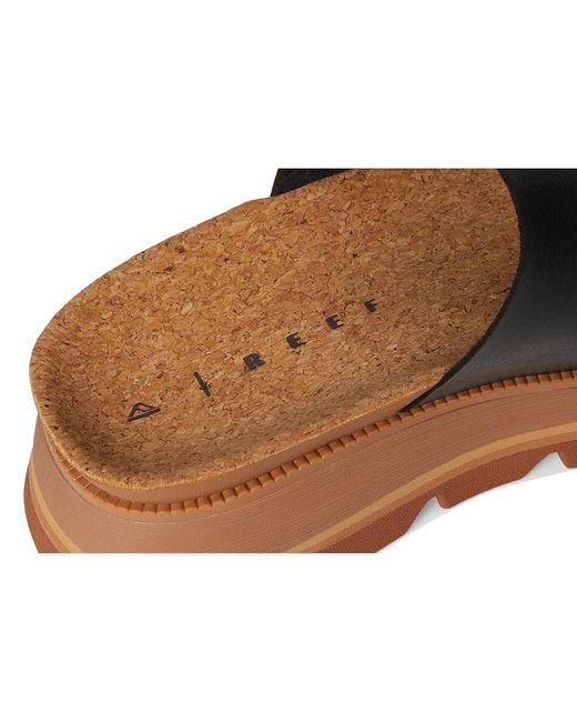 Reef Black Vista Luxe Siaa Wedge Shoes/Tan 5 B