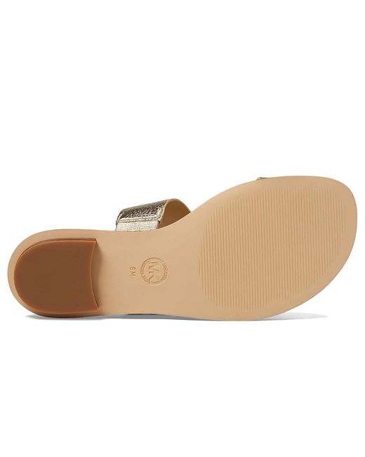 MICHAEL Michael Kors Metallic Vera Flat Thong Sandals, Leather/Rubber