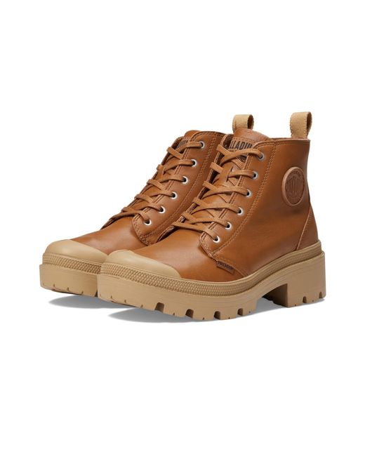 Palladium Pallabase Leather Boot in Brown Lyst