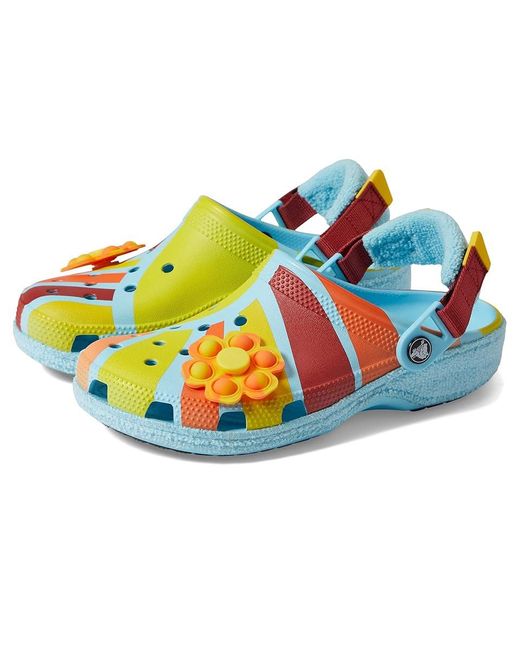 CROCSTM Blue Zen Garden Sensory Classic Slip Resistant Adjustable Terry Cloth Clog (Arctic/) Shoes