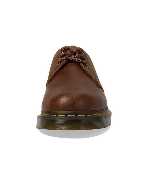 Dr. Martens Brown 1461 Slip Resistant Oxford Shoes (Dark Tan) Lace-Up Boots