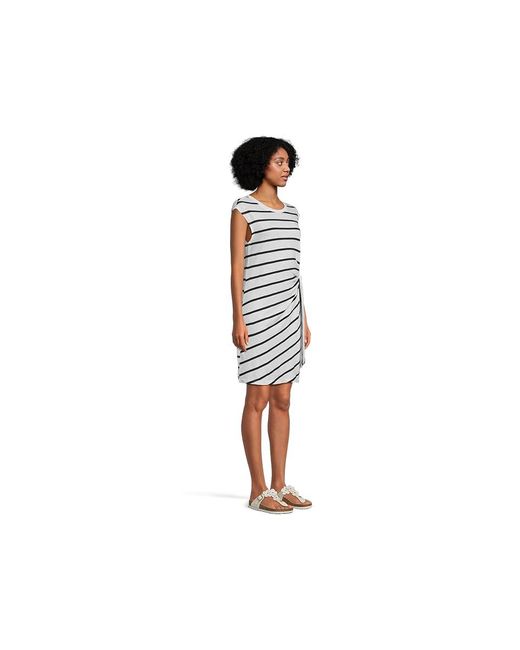 Sanctuary Black Side Tie T-Shirt Dress Dress/ Stripe 4 Sm (Us 4-6) Cotton/Rayon
