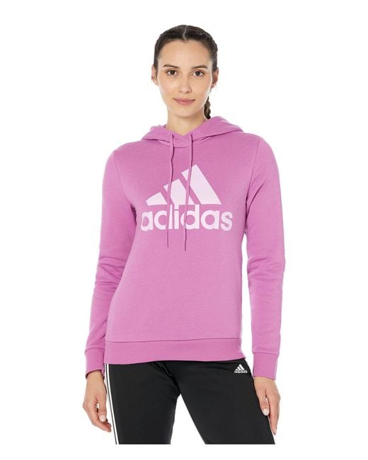 adidas Loungewear Essentials Logo Fleece Hoodie in Purple | Lyst