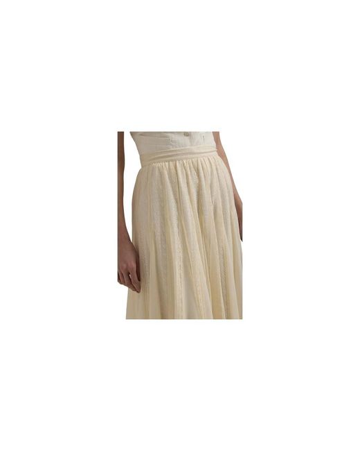 Ralph Lauren Black Lace Chiffon Midi Skirt (Mascarpone Cream) Skirt