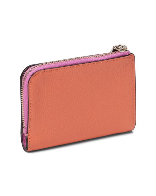 Kate Spade Pink Ava Colorblocked Pebbled Leather Zip Bifold Wallet