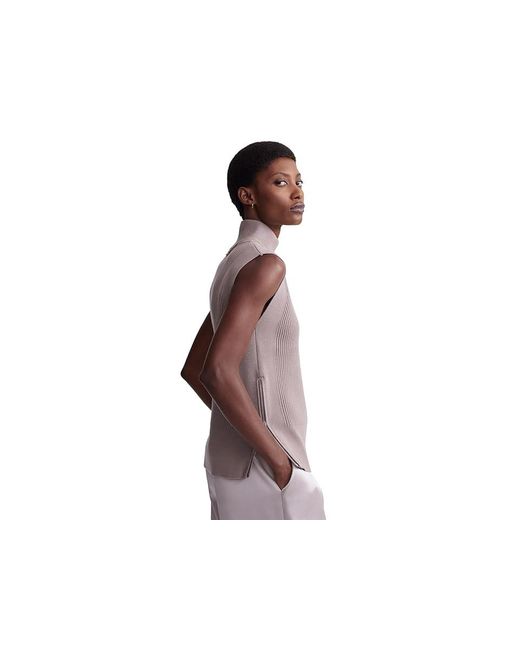 Varley Multicolor Lois High-Neck Tank Top Sweater, Nylon/Polyester/Viscose