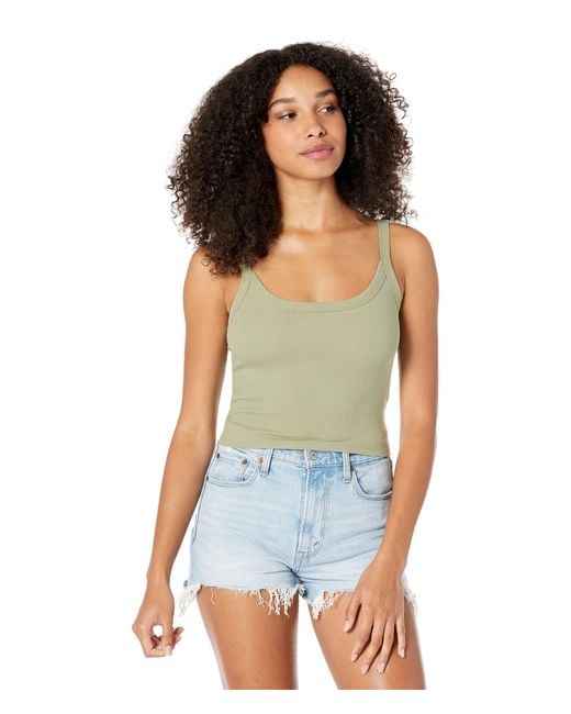 Abercrombie & Fitch Cotton 90s Rib Tank in Olive (Green) Lyst