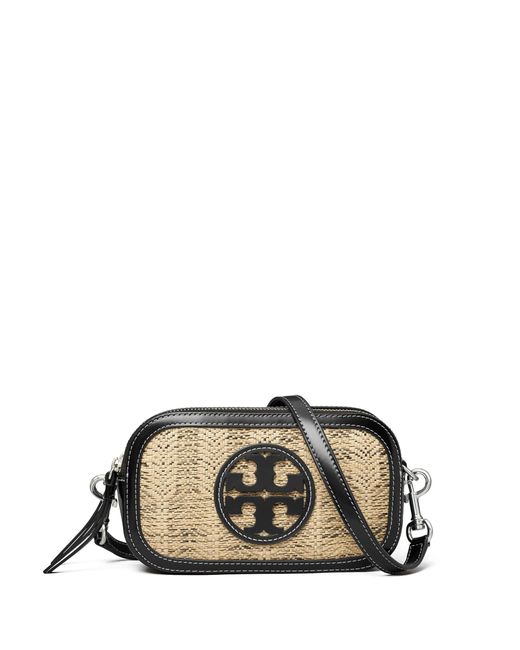 Tory Burch Miller Woven Linen Mini Crossbody Bag in Black Lyst