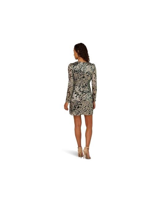 Adrianna Papell Black Short Wrap Dress Dress/ Polyester