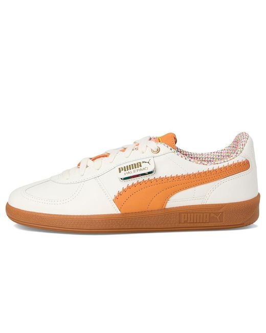 PUMA White Palermo Squid Game Shoes Lace Up Casual Shoes Warm/Pumpkin Pie 11 D for men