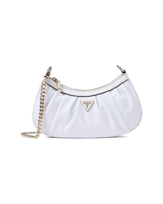 Guess Synthetic Mariana Top Zip Shoulder Bag in White Lyst