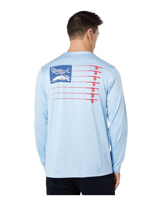 Vineyard Vines Synthetic Long Sleeve Tarpon Rod Flag Harbor Tshirt in