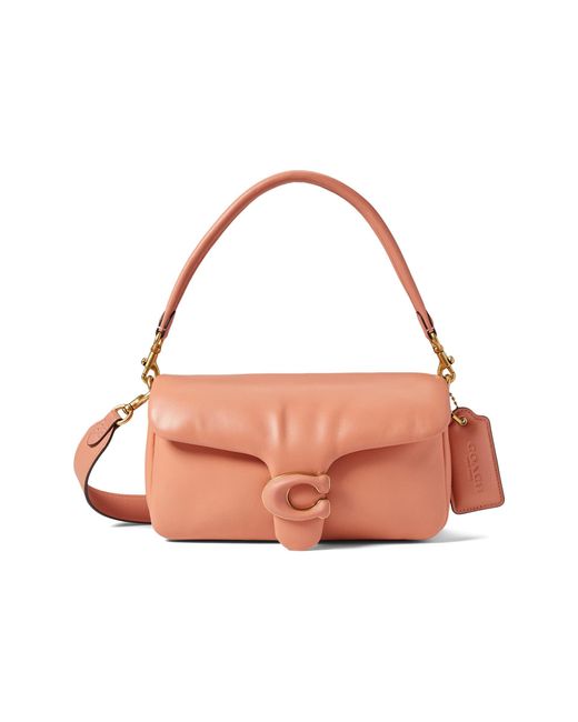 coach leather covered c closure puffy tabby shoulder bag 26