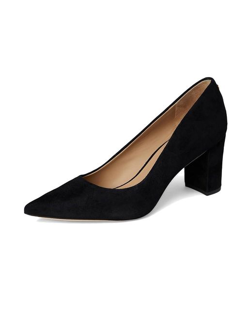 Ralph Lauren Black Lanette Suede Block-Heel Pumps High Heels 7 B