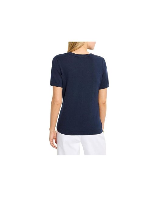 NIC+ZOE Black Easy Scoop Neck Pure Cotton Sweater T-Shirts Sweater Md (Us 8-10) Cotton/Nylon