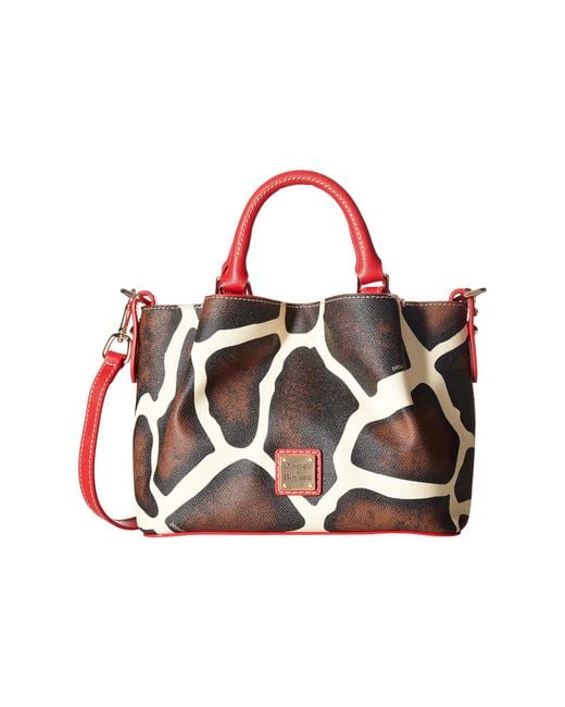 Dooney & Bourke Serengeti Mini Barlow (giraffe/red Trim) Handbags