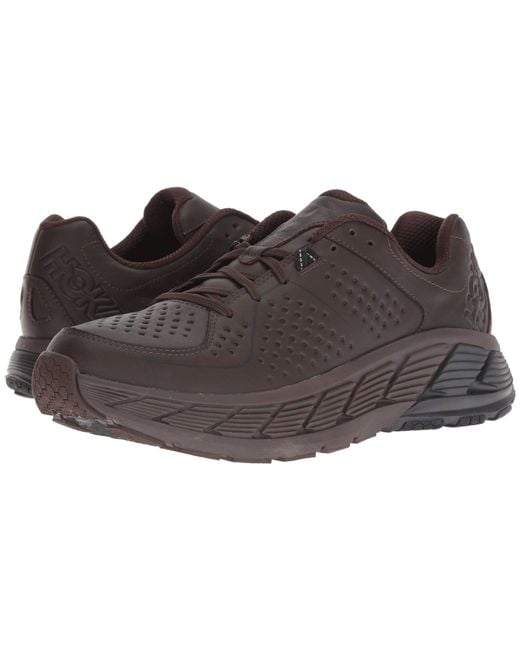 Hoka One One Black Gaviota Leather (charcoal/tradewinds) Men's Running Shoes for men