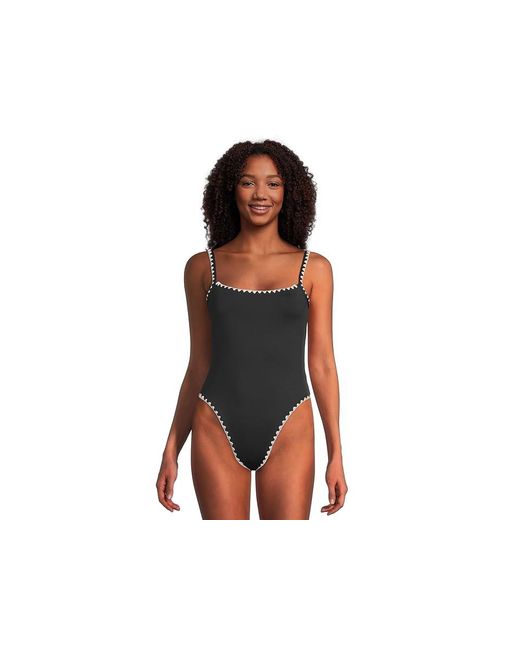 LSPACE Black Nadia Op Classic Swimsuits One Piece/Cream, Nylon/Spandex