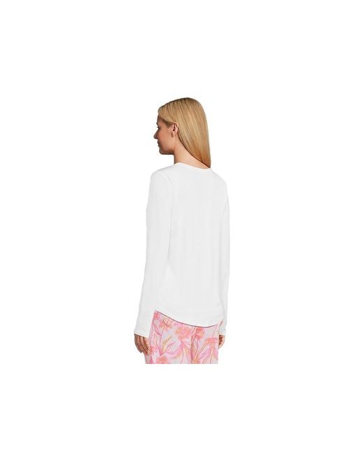 Lilly Pulitzer White Westley T-Shirts T Shirt, Polyester/Rayon