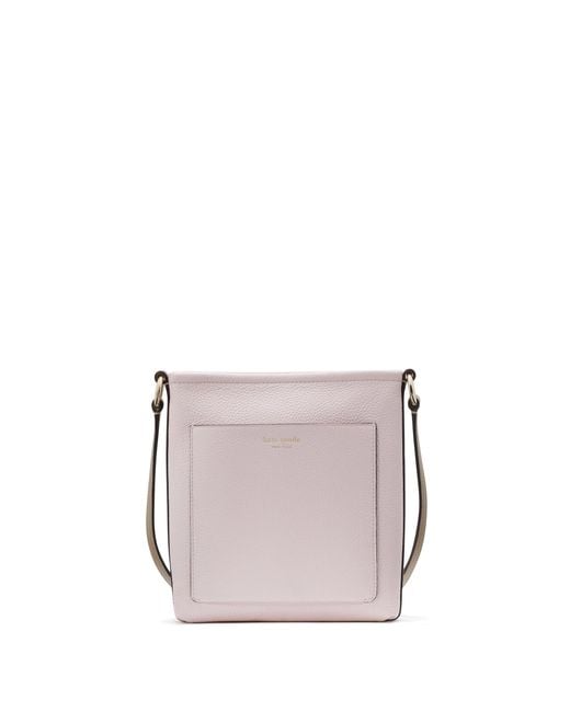 Kate Spade Gray Ava Colorblocked Pebbled Leather Swingpack