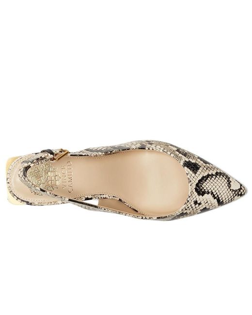 Vince Camuto Multicolor Hamden Buckle Slingback Pumps High Heels/Cream, Leather/Rubber