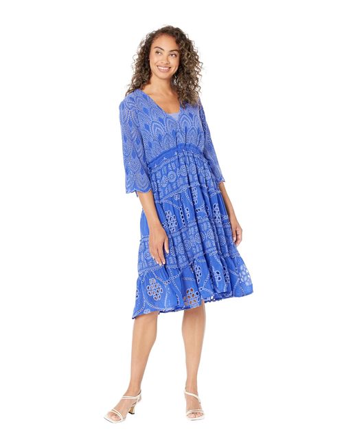 Johnny Was Cotton Bluebelle Dress | Lyst