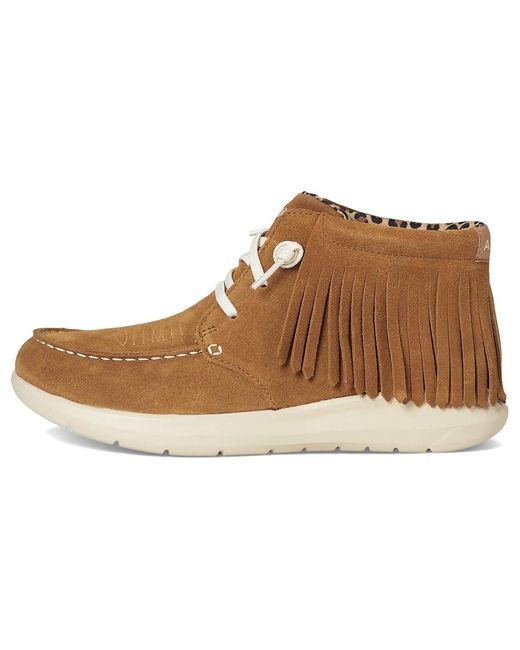 Ariat Brown Hilo High-Top Fringe Flat Shoes 6 B