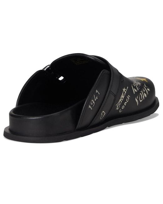 COACH Buckle Clog With Sketch Print Shoes 7 D in Black for