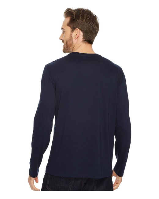 Lacoste Blue Long Sleeve Pima Jersey Crew Neck T-shirt for men