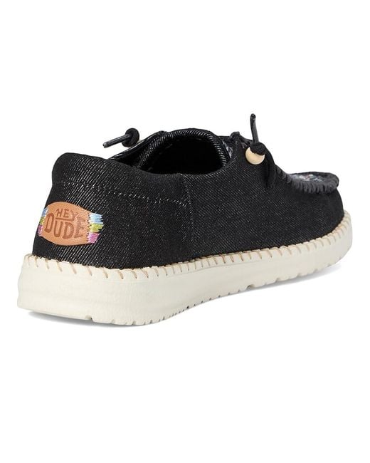 HeyDude Black Wendy Funk Crafted Tweed Shoes, Textile