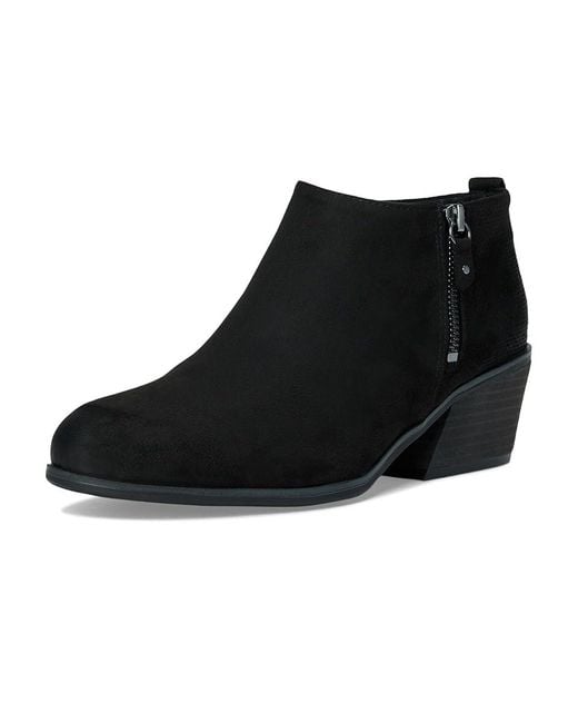 Dr. Scholls Black Lainey Western Short Boots Cowboy Boots, Textile