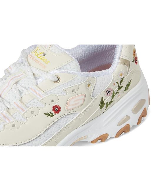 Skechers White D'Lites-Spring Bloom Shoes 9 B
