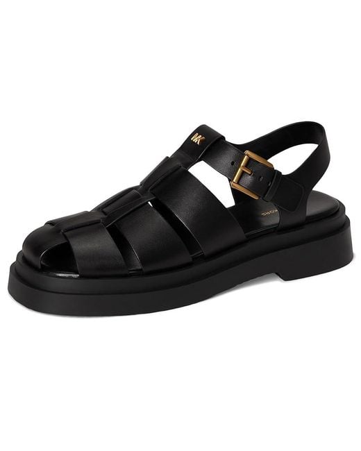 MICHAEL Michael Kors Black Indy Fisherman Sandals, Leather