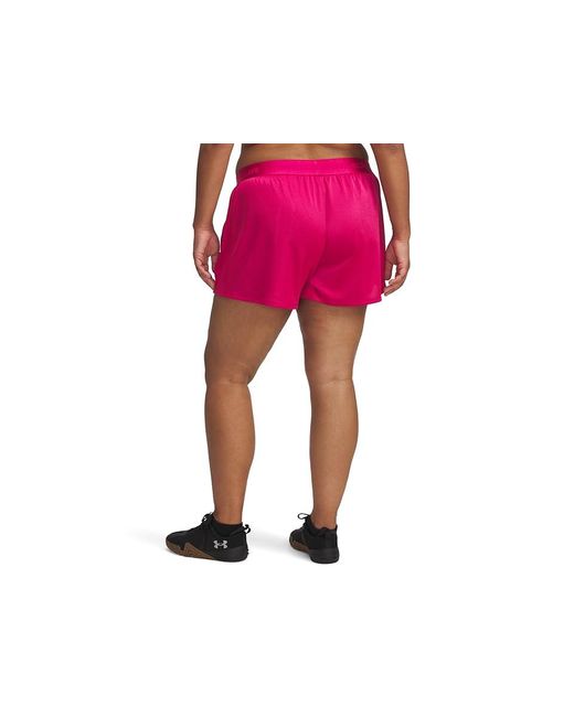 Under Armour Black Plus Tech Play Up Shine Shorts Shorts Shaded Fuchsia/ 1X, Polyester