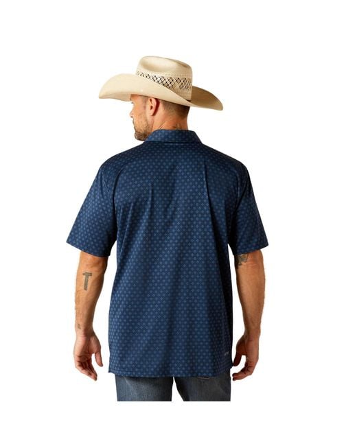 Ariat Blue Charger 2.0 Printed Polo for men