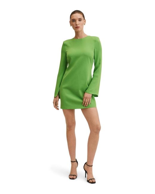 Mango Synthetic Hole Dress in Green | Lyst