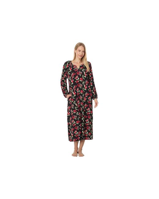 Tommy Bahama Black Knit Long Sleeve Maxi Gown Pajama Xl (Us 16) Rayon/Spandex
