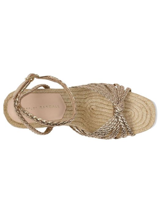 Loeffler Randall Metallic Pamela Mignon Knot Wedge Shoes Champagne/Natural 6 B