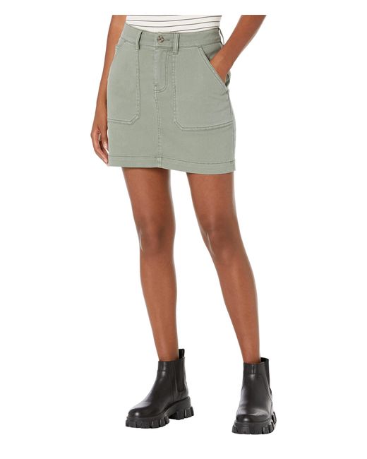 Faherty Cotton Utility Miniskirt in Green | Lyst
