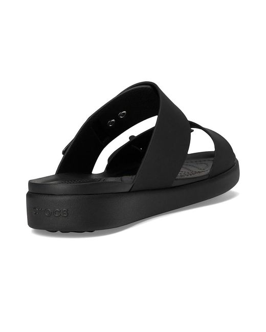 CROCSTM Black Brooklyn Buckle Low Low Sandals, Synthetic