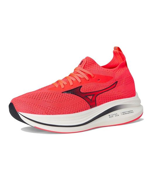 Mizuno Red Neo Zen Running Shoes Fiery Coral/Brtone Bl 13 D for men
