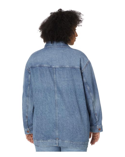 Madewell Blue The Plus Oversized Trucker Jean Jacket In Sentell Wash: Snap-front Edition
