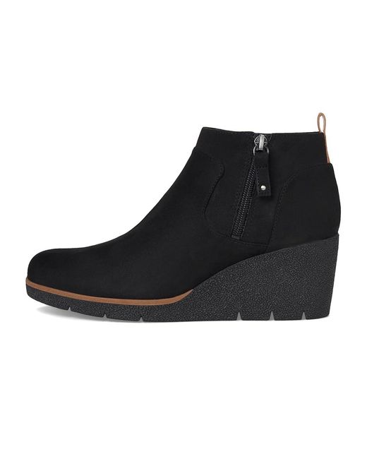 Dr. Scholls Black Bianca Zip Short Boots Boots, Faux Leather